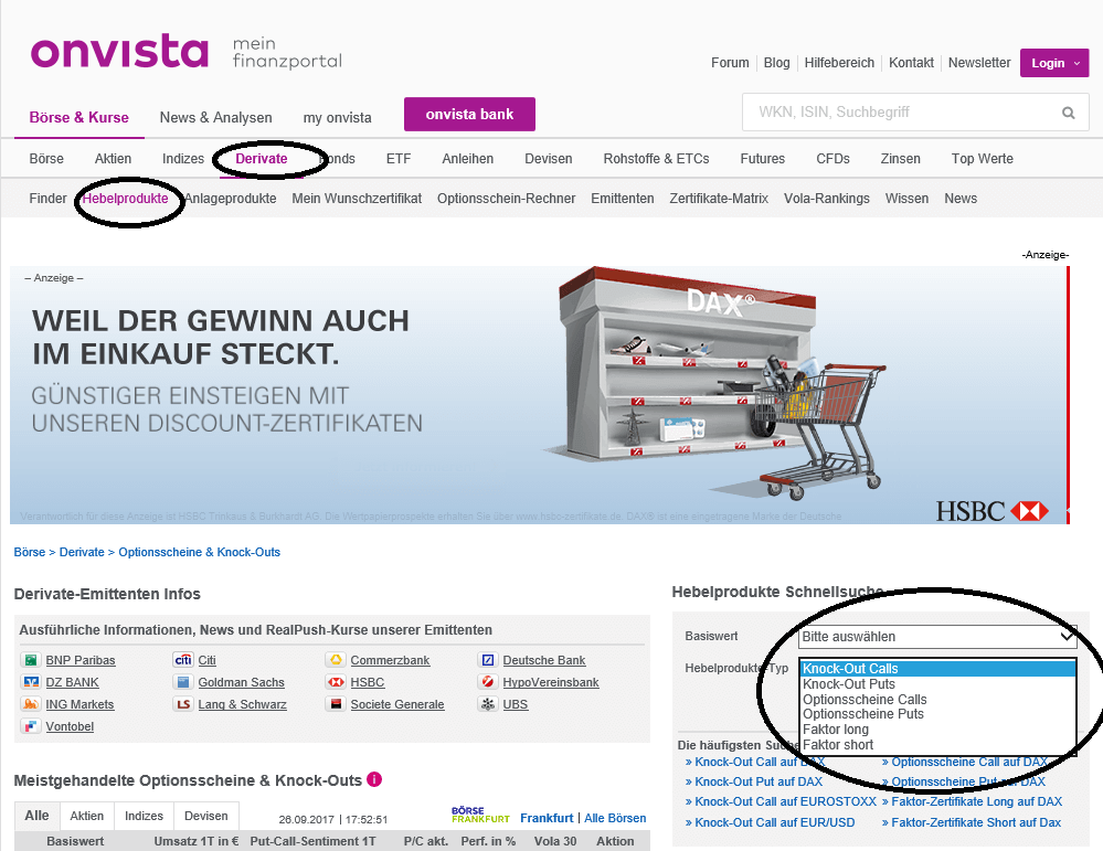 Zertifikate handeln onvista